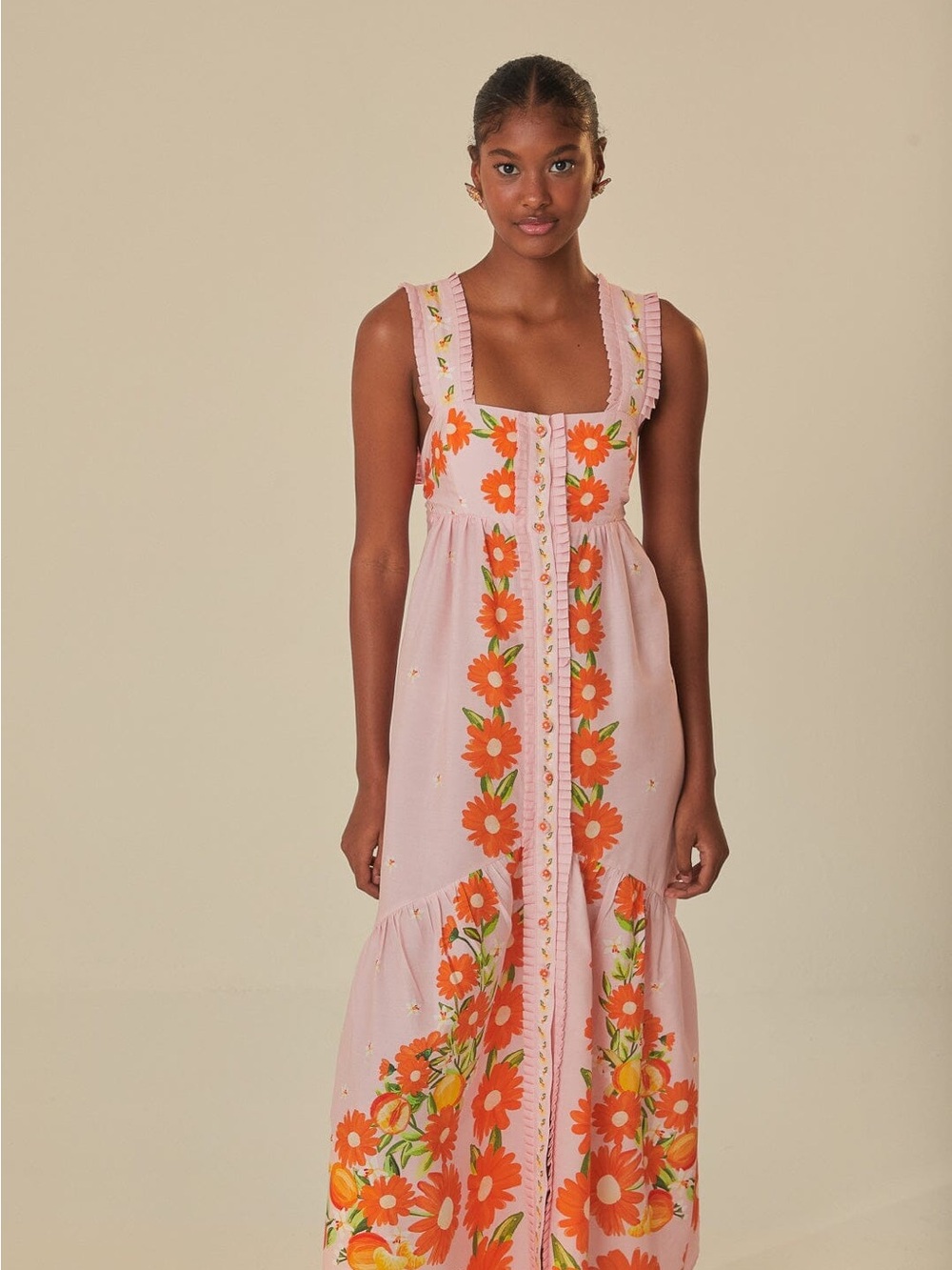 Farm Rio: Pink Papaya Salad Maxi Dress